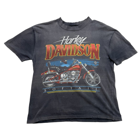 Vintage Distressed HD Softail Tee Size S