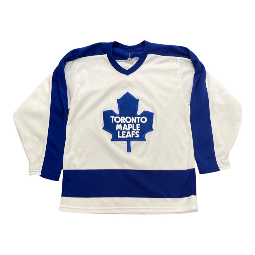 Vintage 80's Toronto Maple Leafs White Jersey CCM Size S