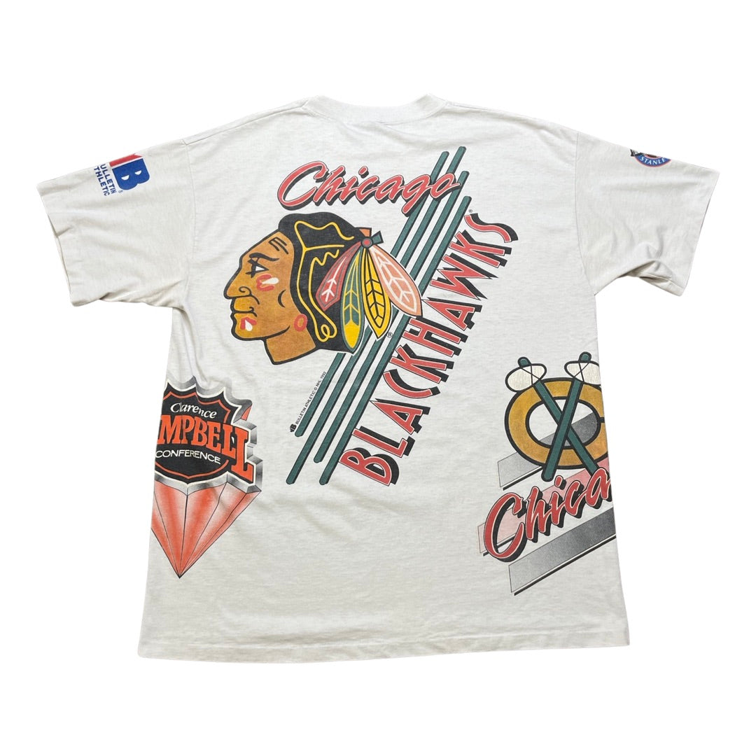 Vintage 1992 Chicago Blackhawks All-Over Shirt Size XL
