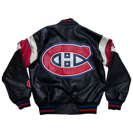 Vintage Montreal Canadiens G-III Varsity Leather Jacket Size Youth M