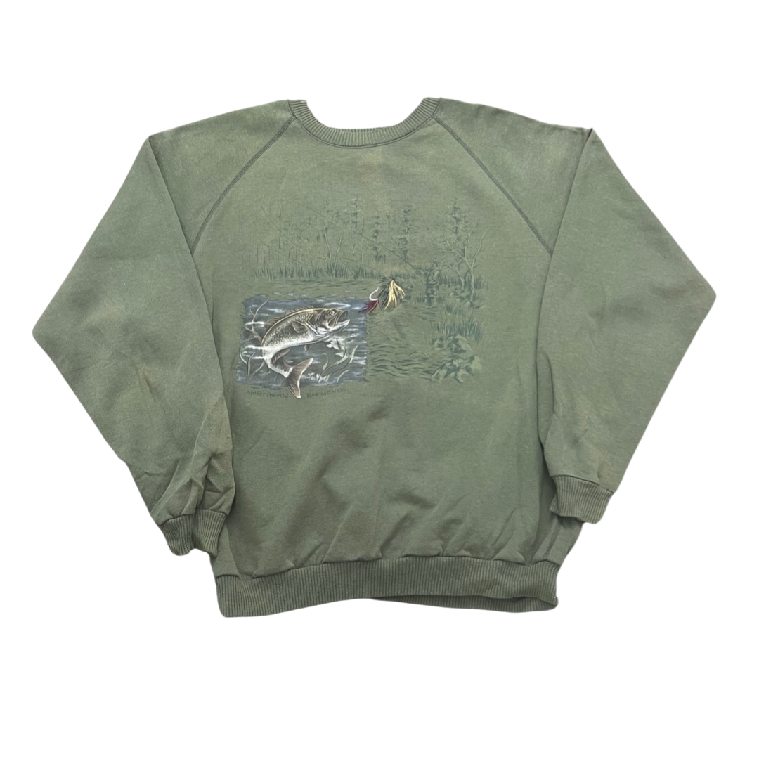 Vintage 90's Fishing Crewneck Sweatshirt Size XL