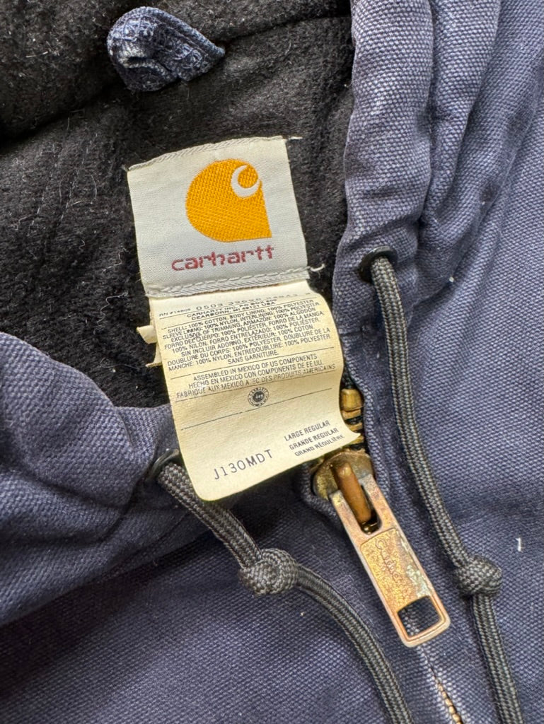 Vintage Canvas Hooded Carhartt Jacket Navy Size L