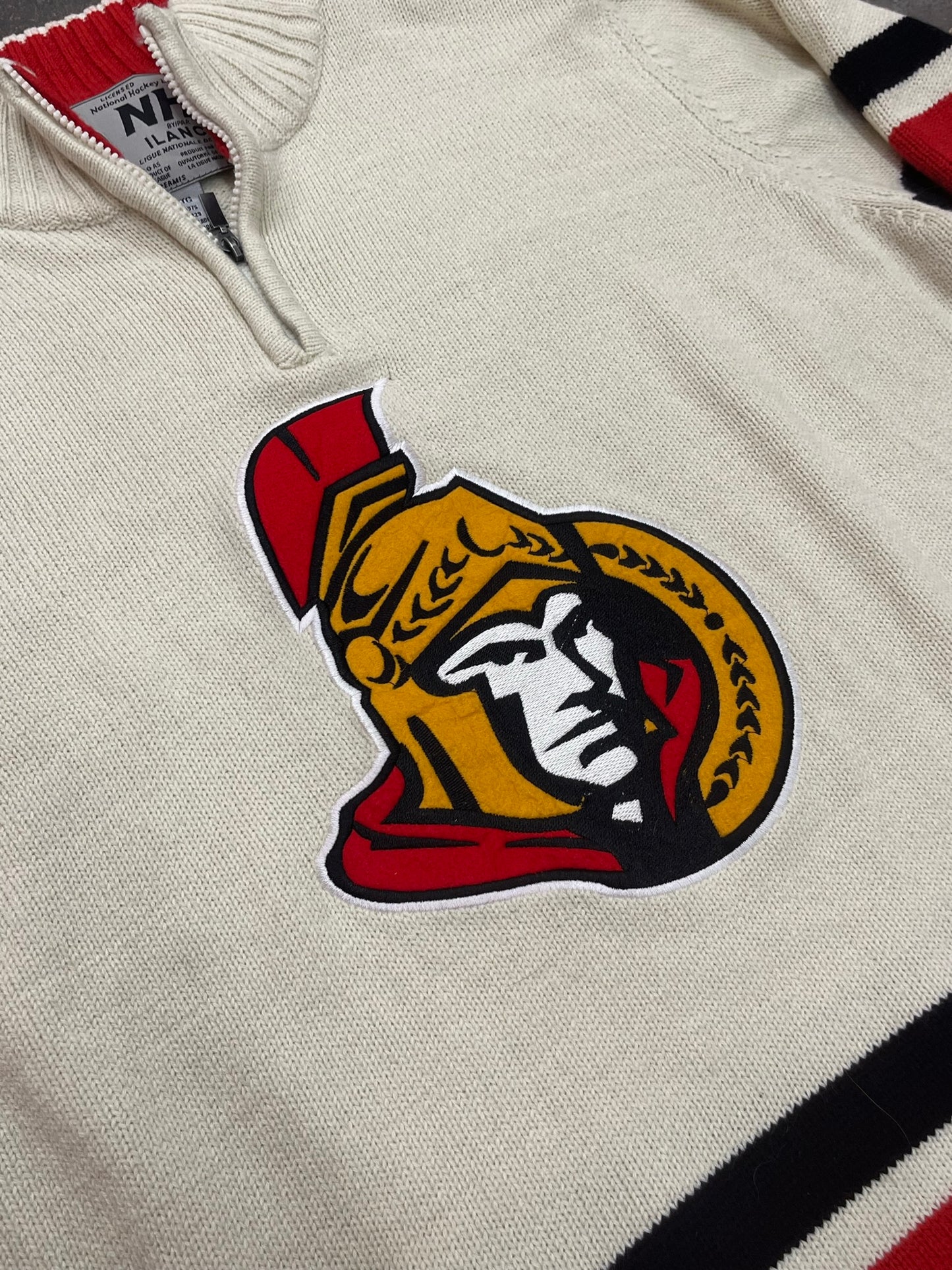 Ottawa Senators Knitted Quarter Zip Size XL