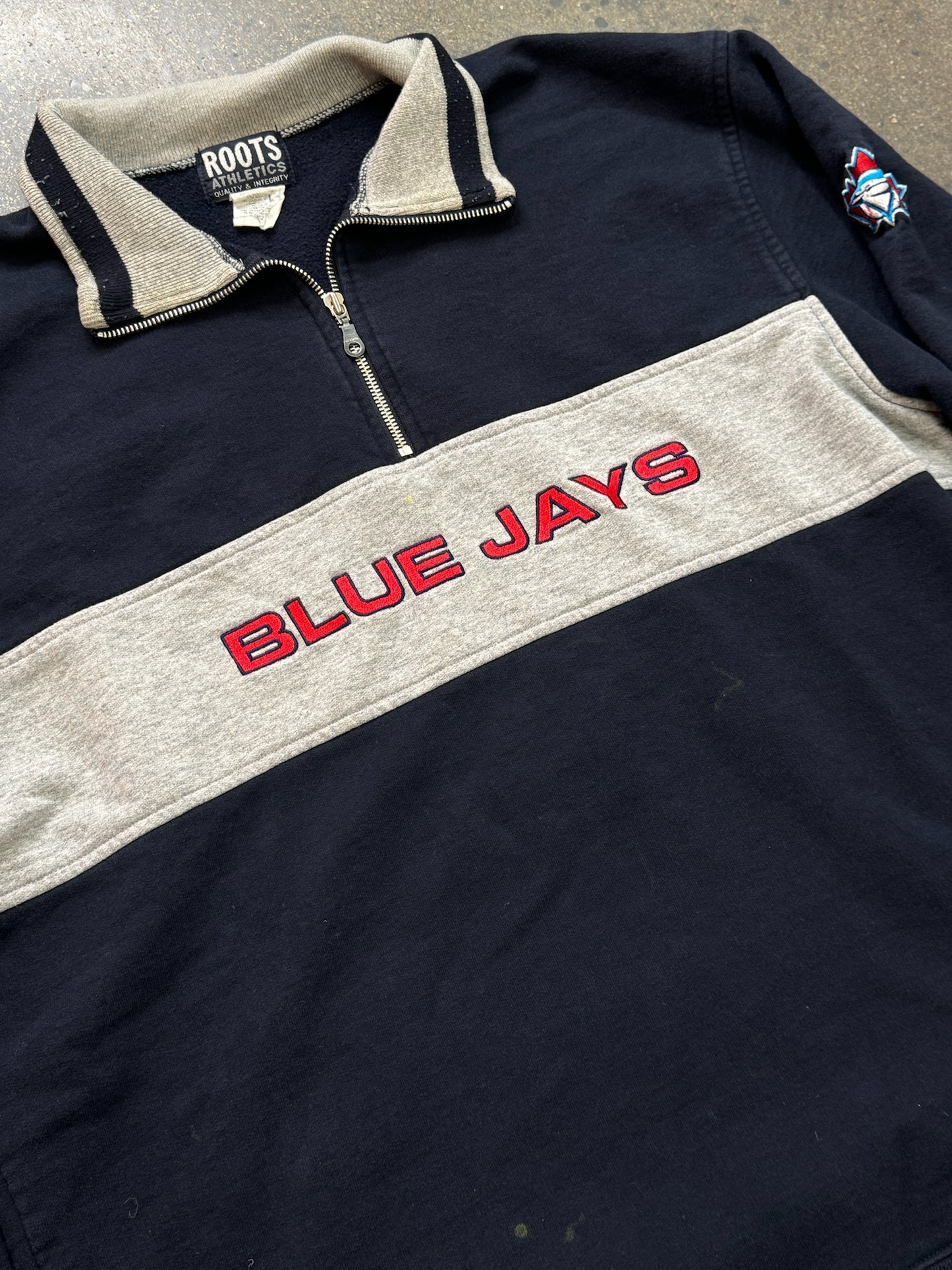 Vintage Roots Toronto Blue Jays Quarter Zip Sweater Size XL