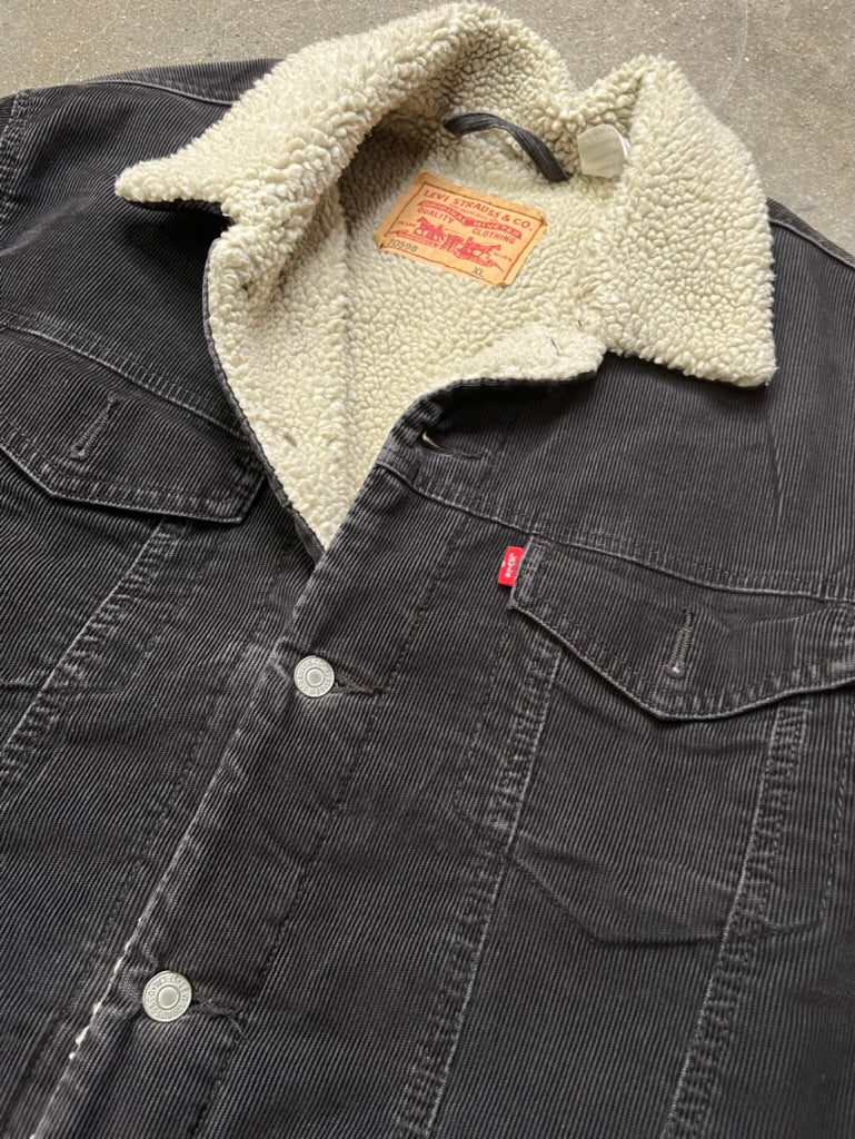 Vintage Levi's Sherpa Lined Grey Jacket Size XL