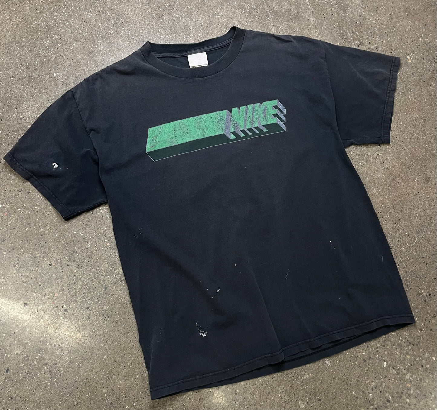 Vintage 00's Nike Spellout Tee Distressed Size L