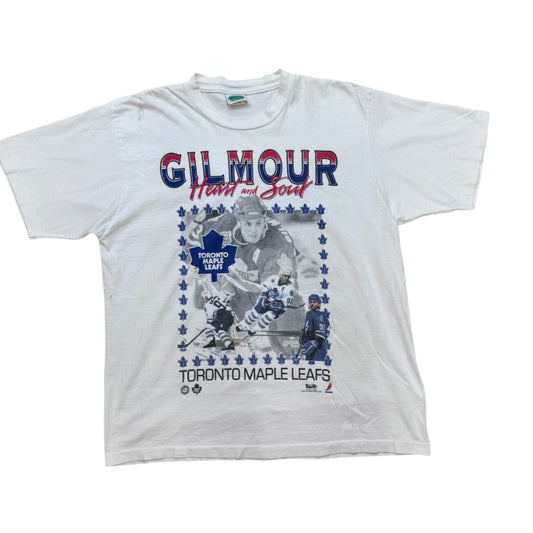 Vintage 1993 Toronto Maple Leafs Gilmour Tee Size XL