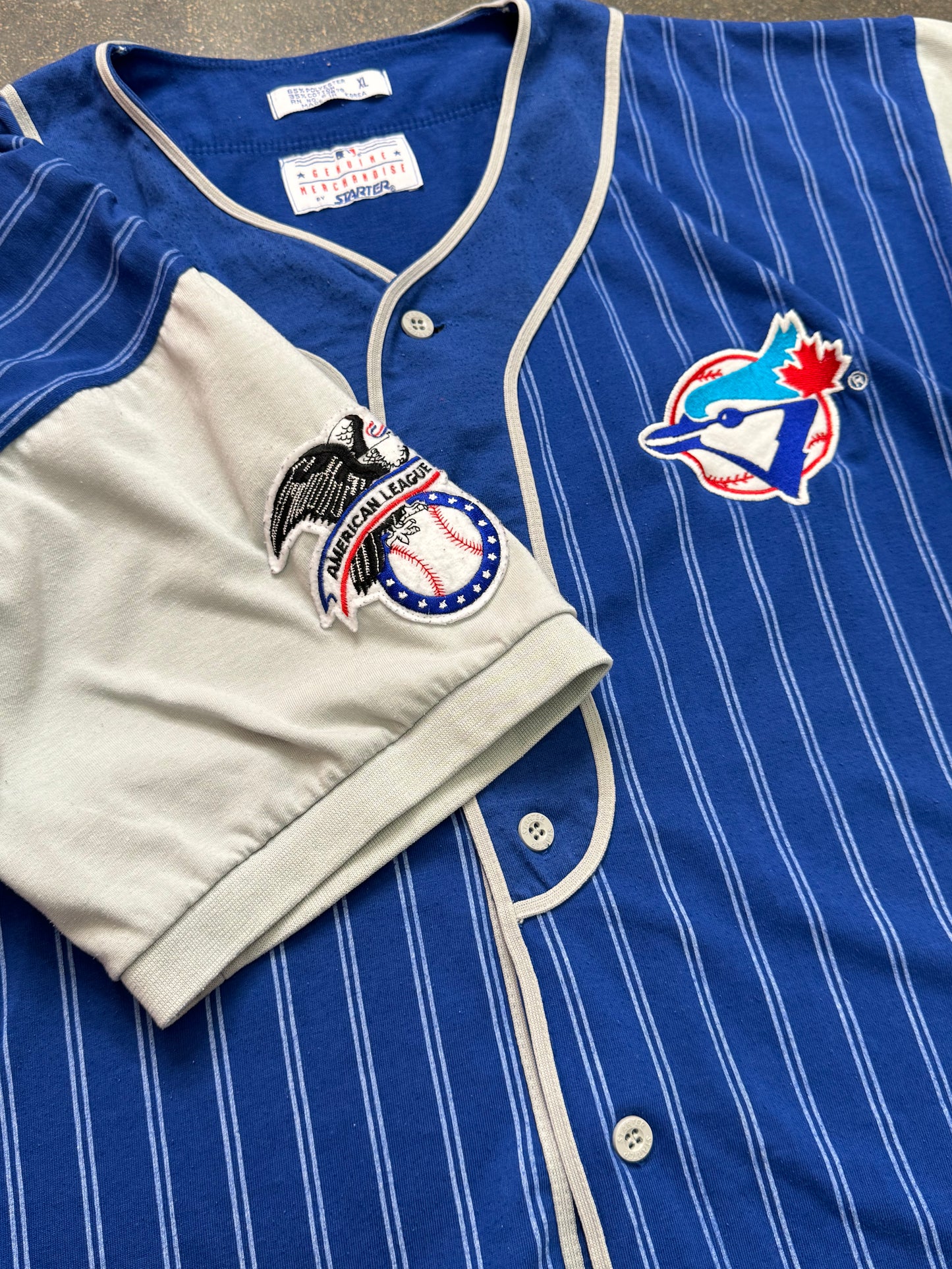 Vintage Toronto Blue Jays Starter Striped Jersey Size XL