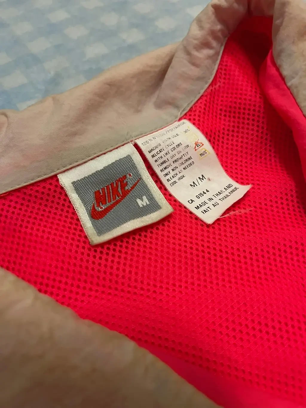 Vintage 90s Nike Grey Tag Light Jacket Size M PINK