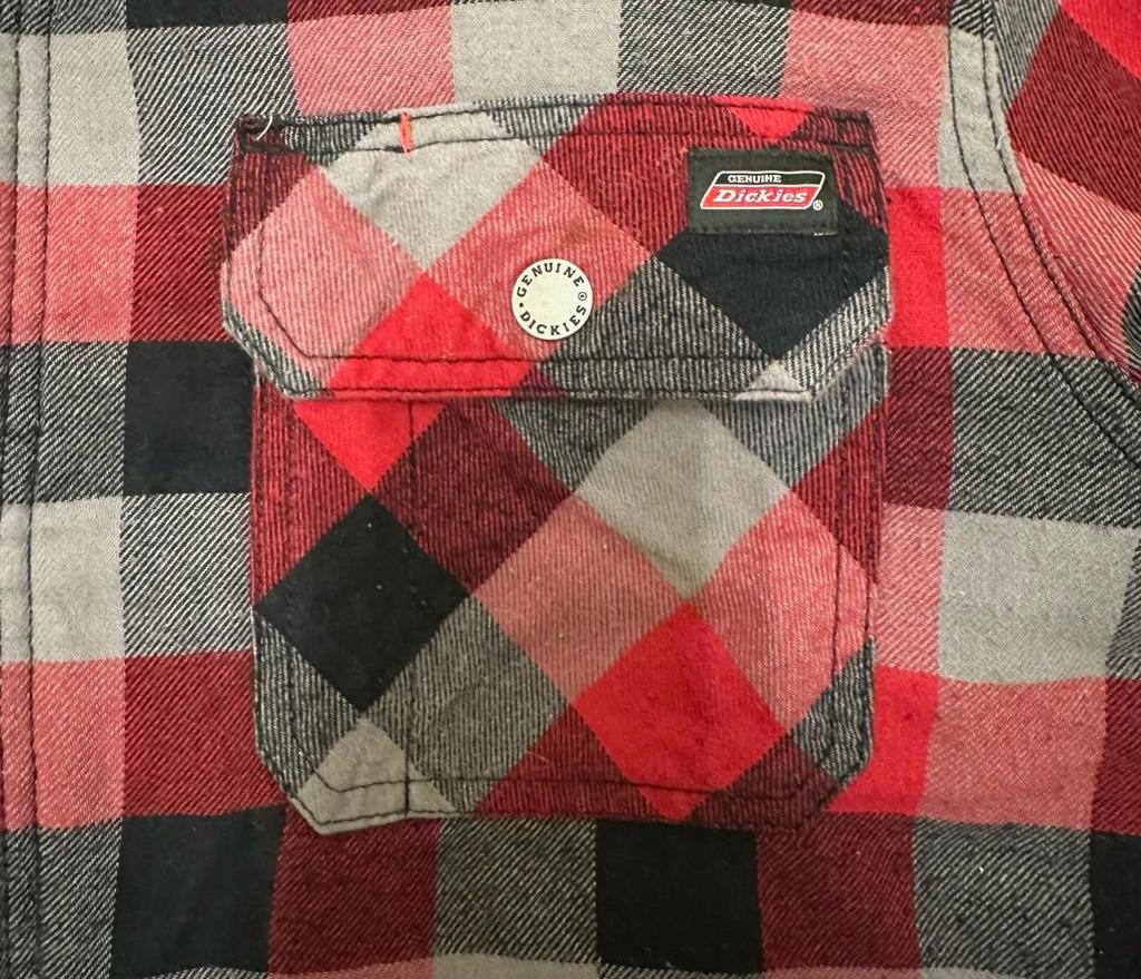 Vintage Dickies Flannel Jacket Size L Red Work